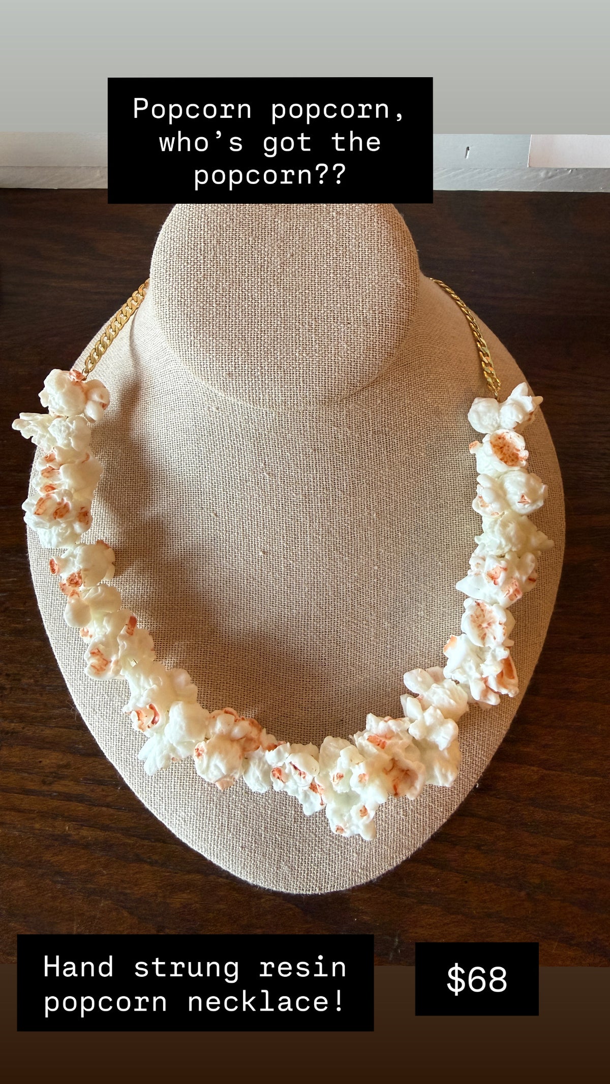 Resin Popcorn Necklace