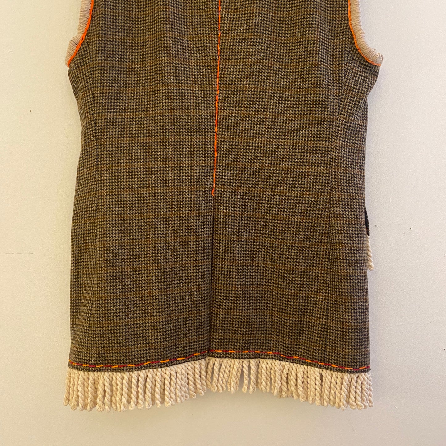 Upcycled Fringe Blazer Vest