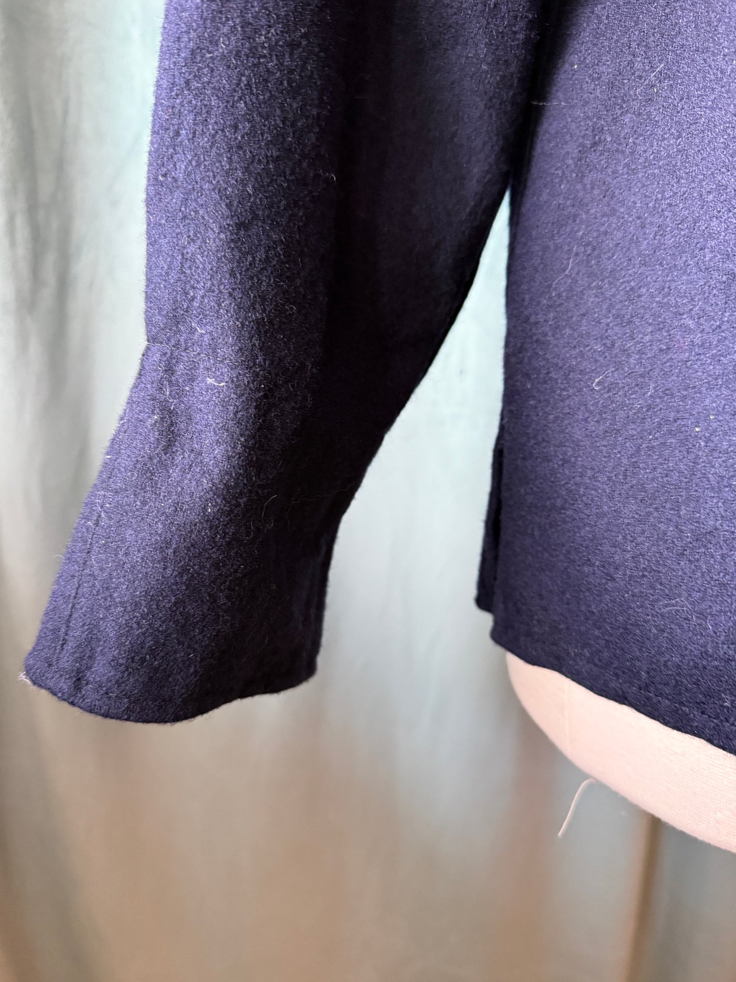 1950's Navy Wool Pullover with Hand-Embroidered Eye