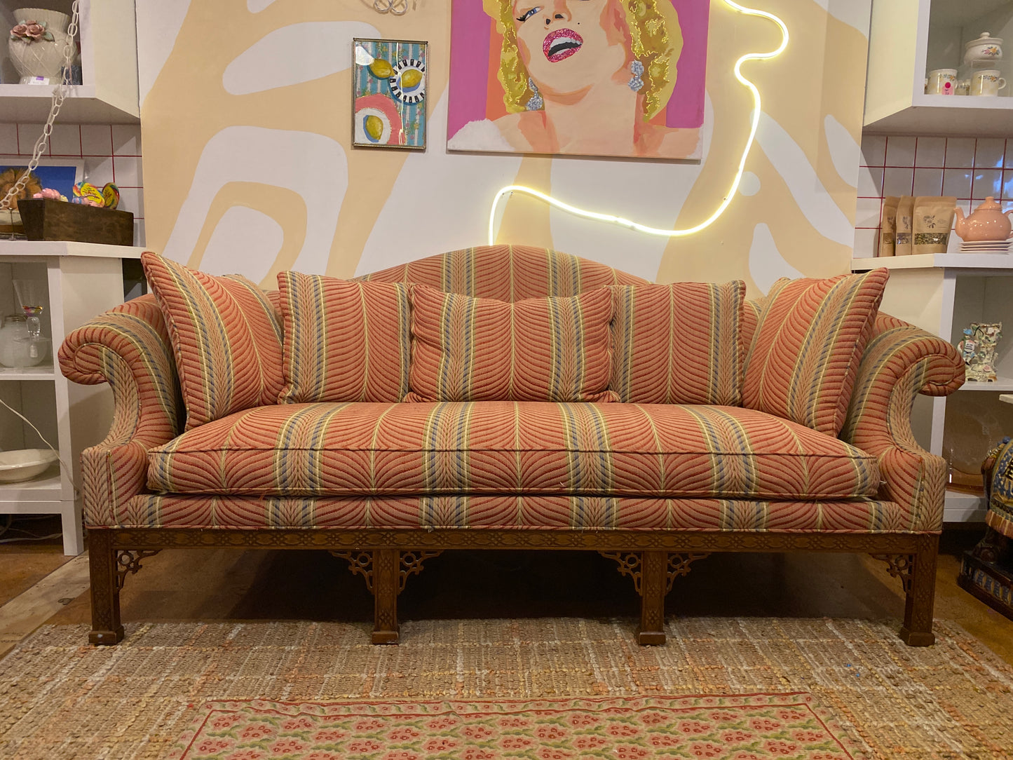 Pink Patterned Sofa