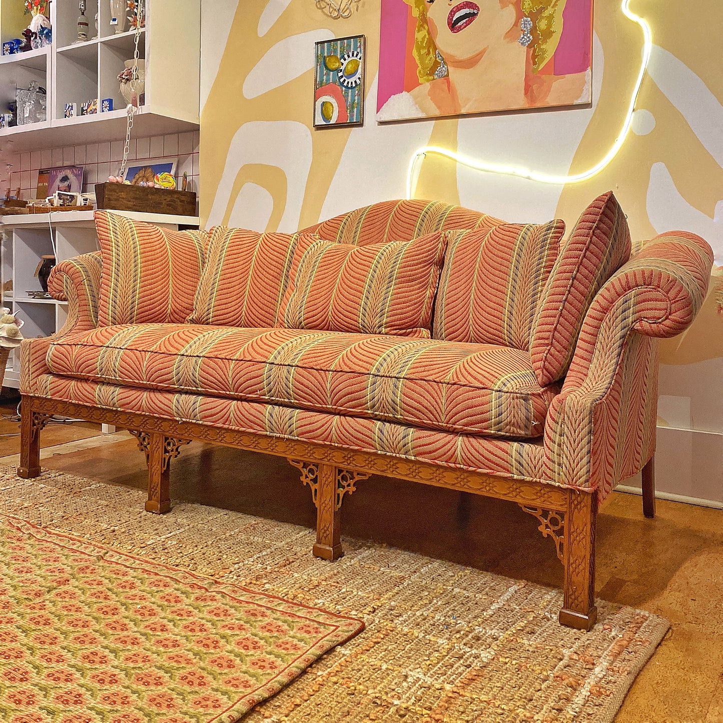 Pink Patterned Sofa