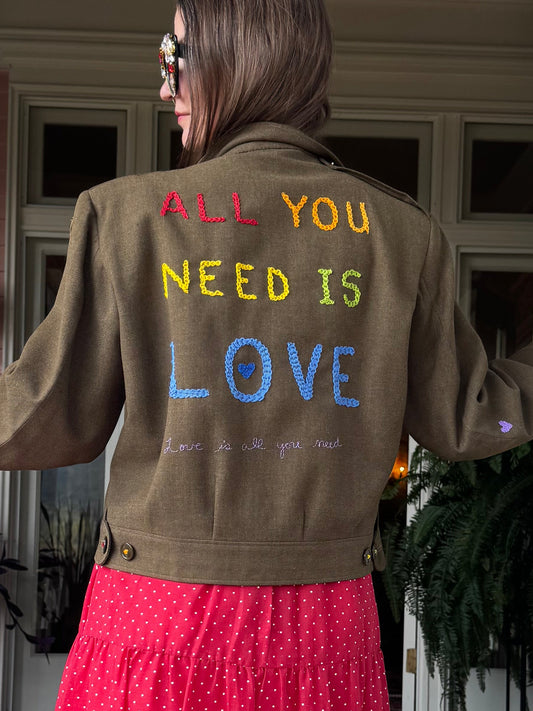 Vintage Army Cropped: All You Need Is Love
