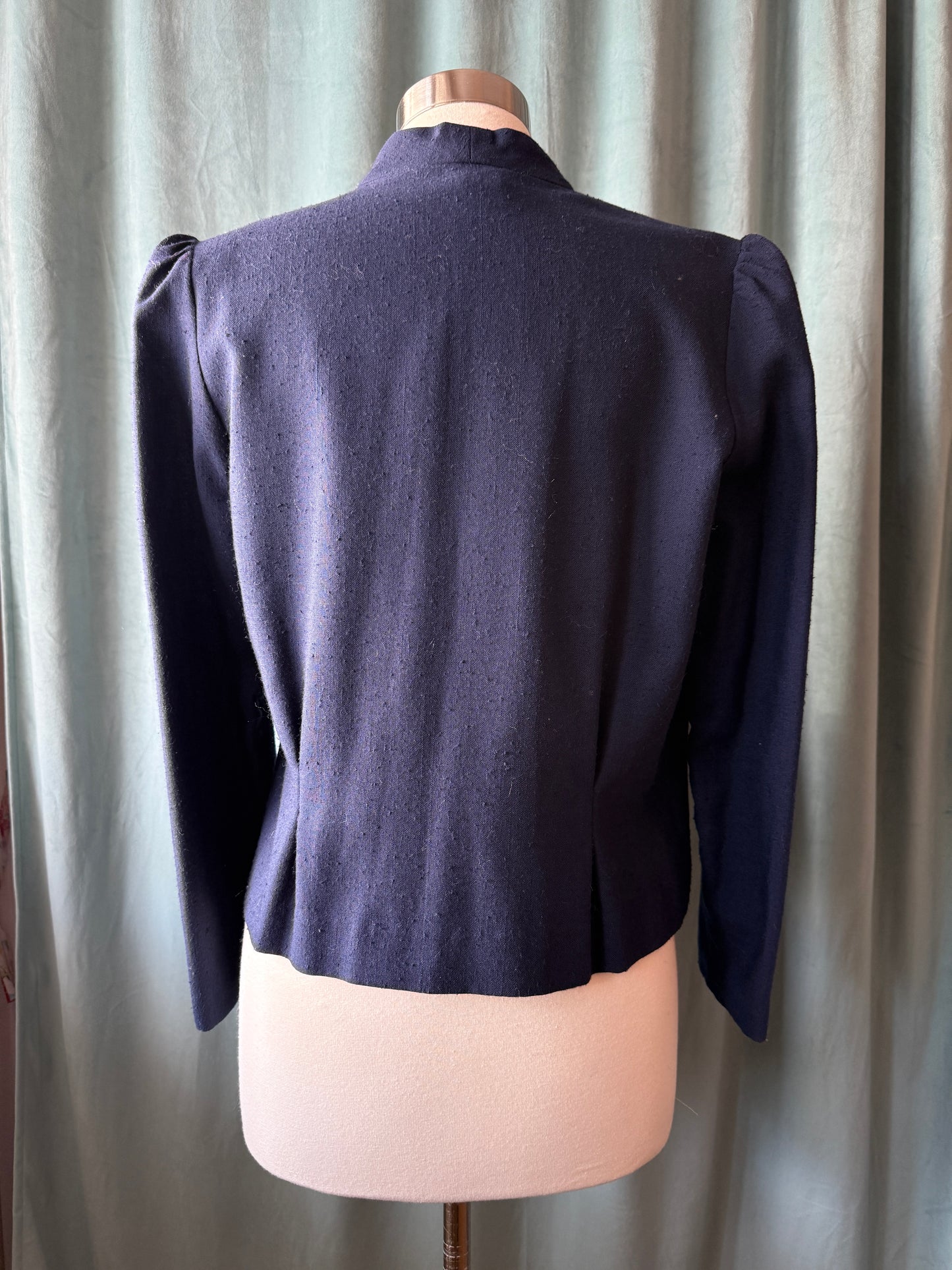 1960's Linen Jacket Remade with Hand-Embroidered "Virginia"