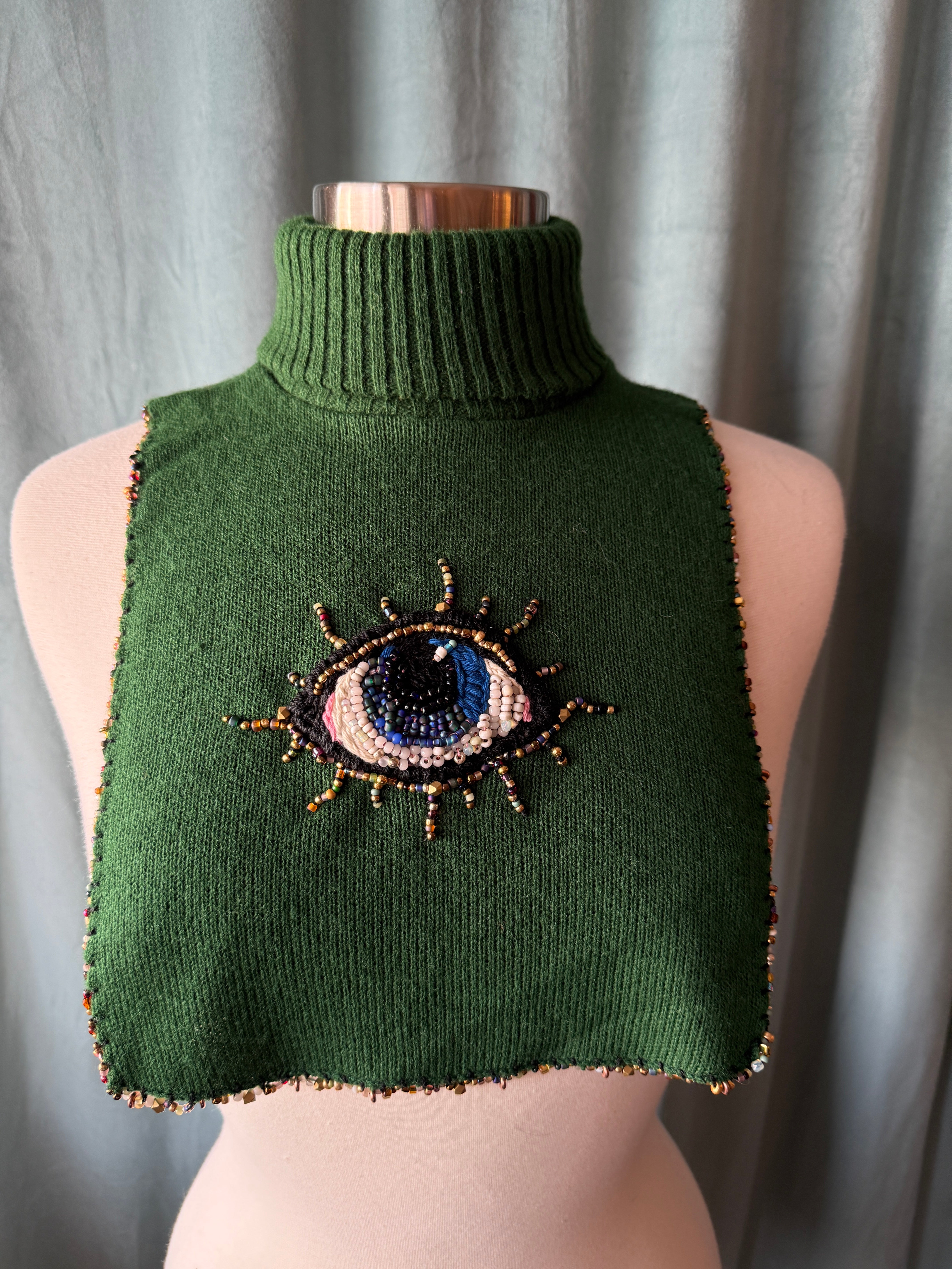 1970's Knit Dickie Remade With Hand Beaded Eye – Neon Soul