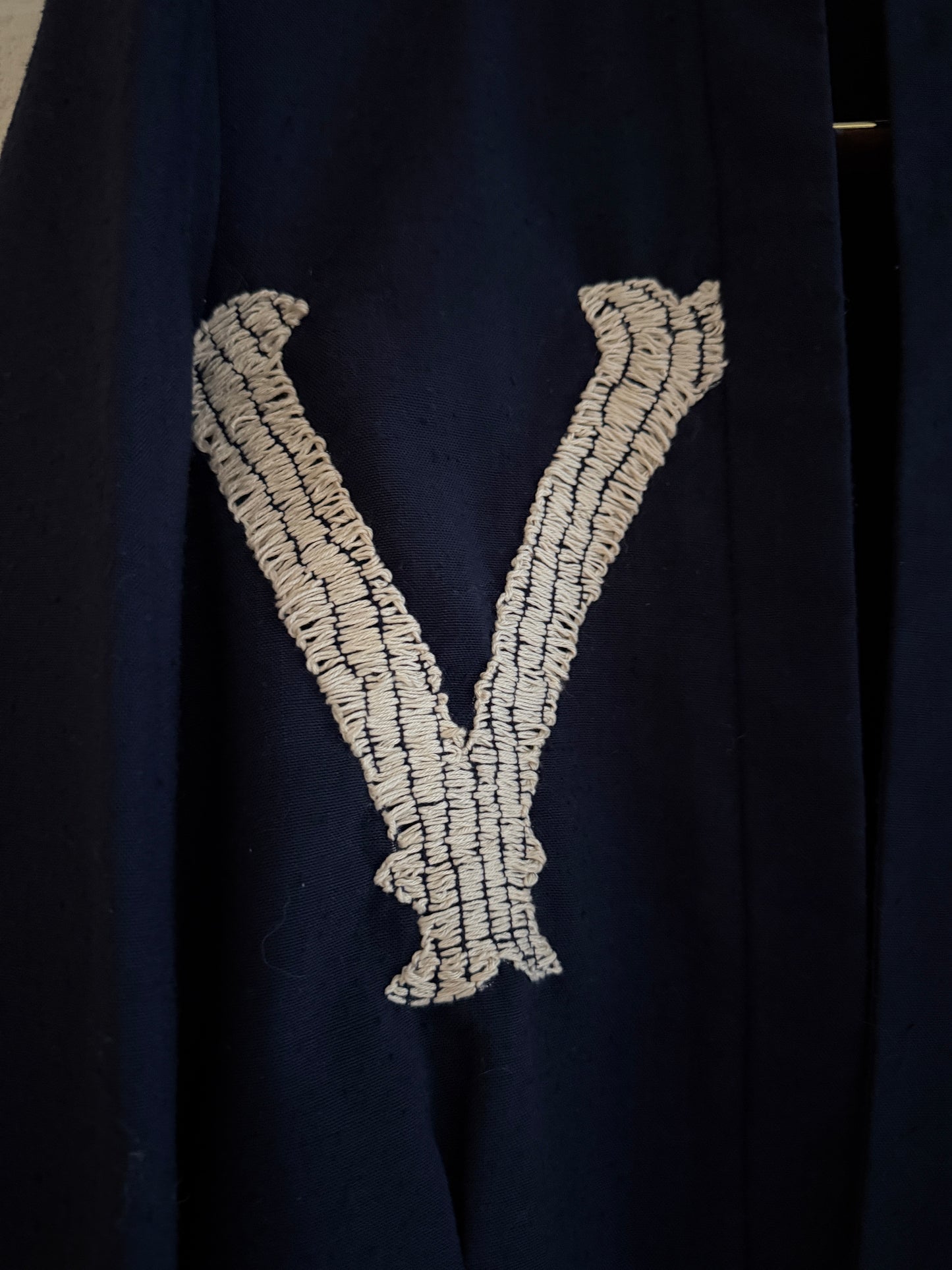 1960's Linen Jacket Remade with Hand-Embroidered "Virginia"