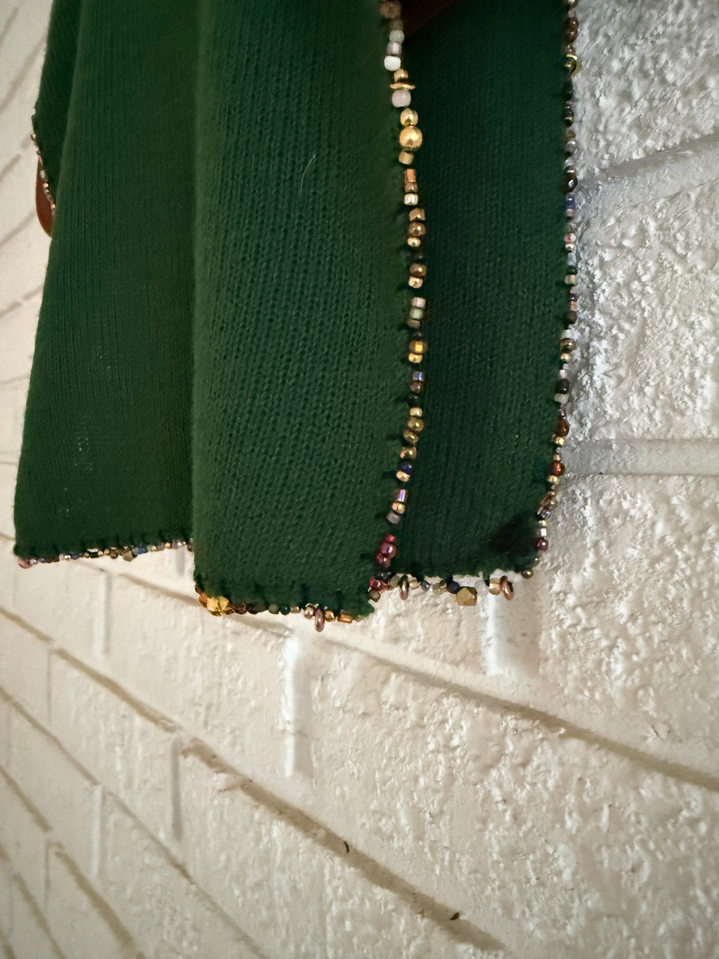 1970's Knit Dickie Remade With Hand Beaded Eye