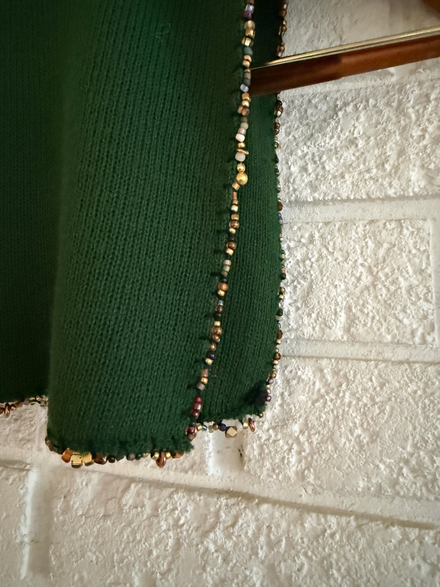 1970's Knit Dickie Remade With Hand Beaded Eye