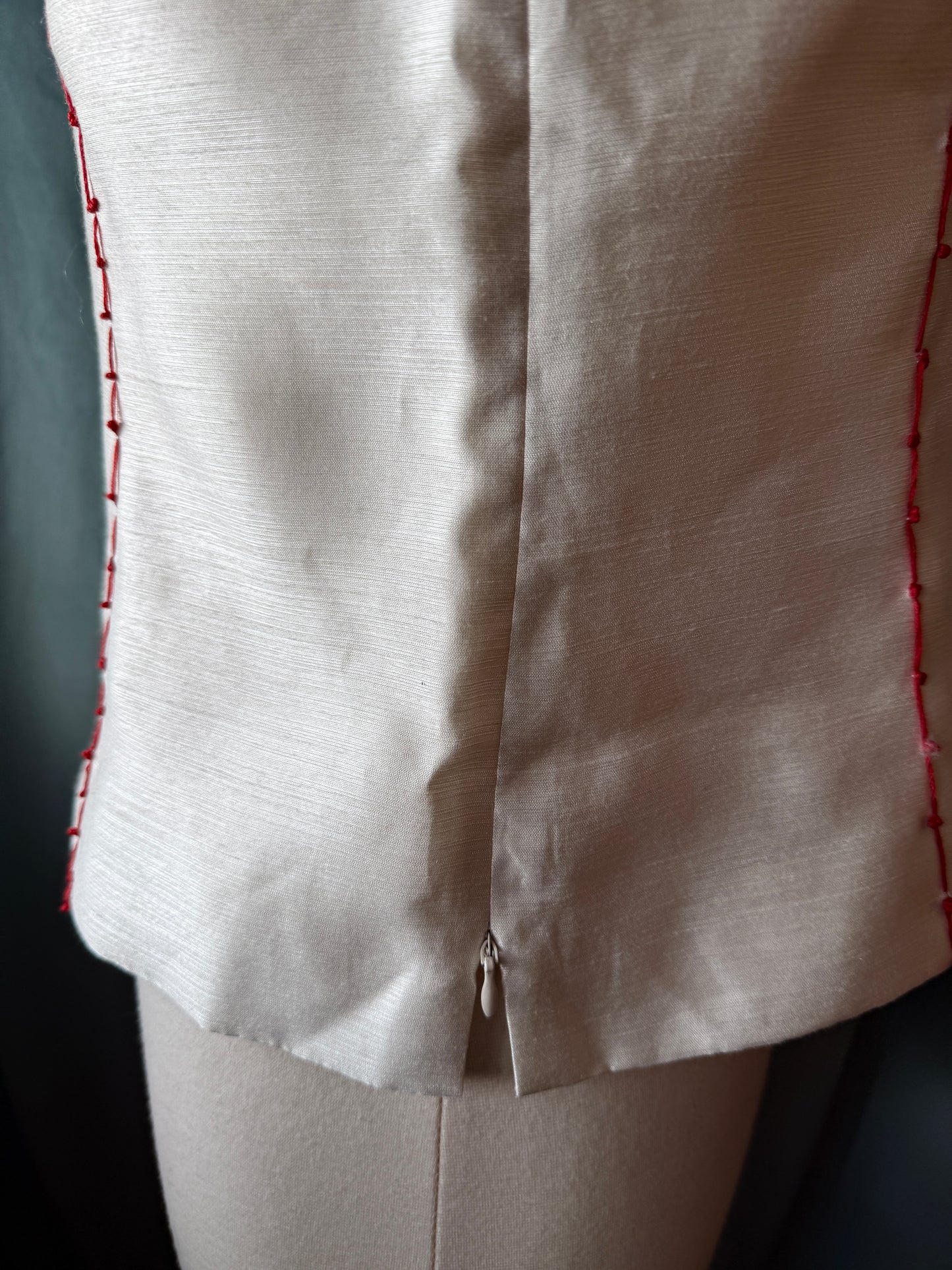 1980's Le Suit Cami Remade with Hand Embroidered Queen of Hearts