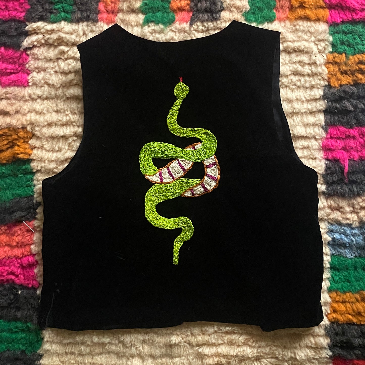 Embroidered Snake Vest